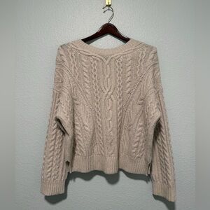 VINCE Wool and Cashmere Cable Knit Sweater, Size M